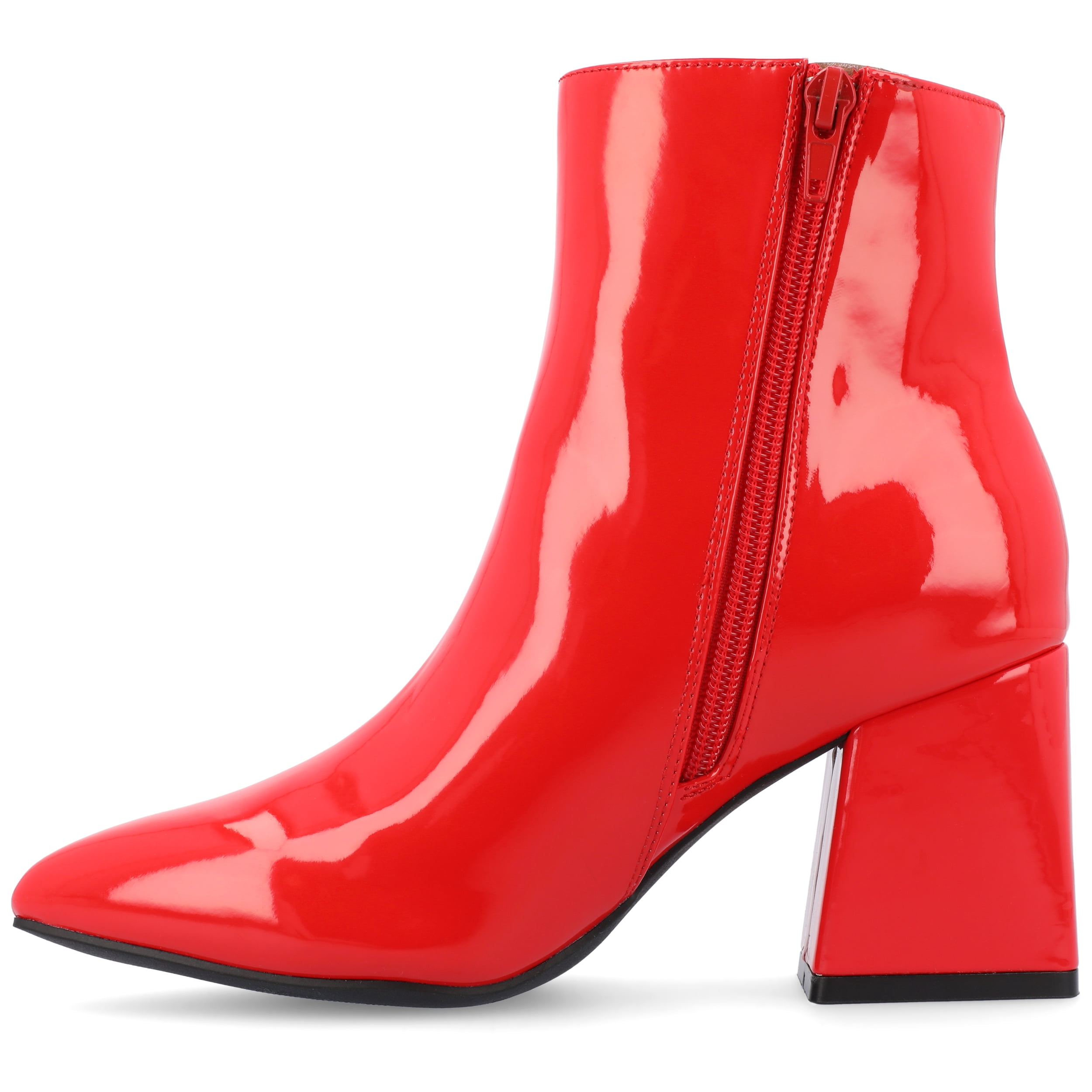 Journee Womens Sorren Covered Block Heel Pointed Toe Booties
