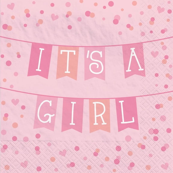 It's a Girl Baby Shower Paper Lunch Napkins 16 Per Pack