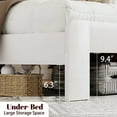 thumbnail image 5 of White Bed Frame Headboard, Wood Platform, Noise-Free, Easy Assembly, Large Under Bed Storage, Industrial Look with MDF & White Metal, 5 of 11