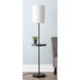 thumbnail image 1 of Mainstays 62 inch Matte Black Base with Faux wood tray table Floor Lamp, 1 of 6