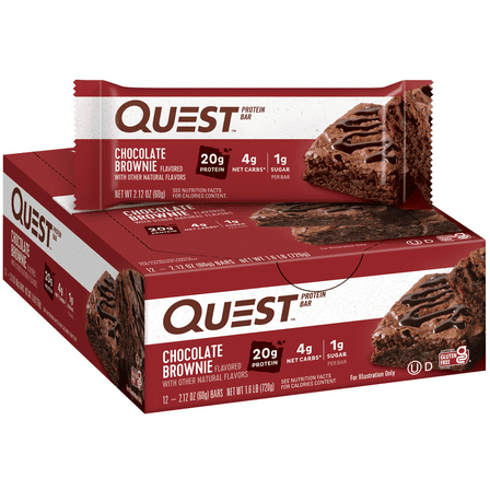 Quest Protein Bar, Chocolate Brownie, 20g Protein, 12 Count