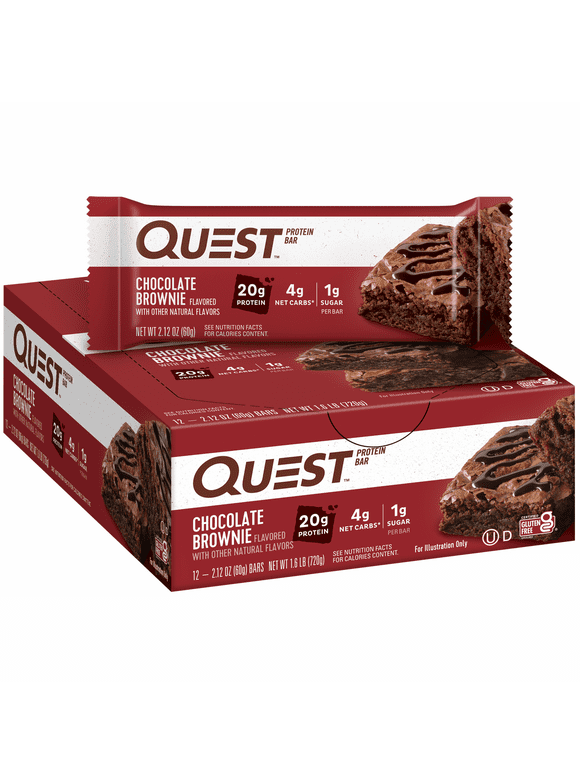 Quest Protein Bar, Chocolate Brownie, 20g Protein, 12 Ct