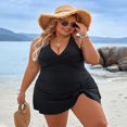thumbnail image 4 of OUSITAID Women Plus Size Swimsuit One Piece Tummy Control Bathing Suits Swim Suits  (4XL  Black Green), 4 of 8