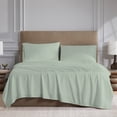 thumbnail image 4 of Color Sense 4-Piece Brushed Percale Cotton Blend Bedsheet Set, Cool & Crisp, Breathable, Wrinkle Resistant, Queen, Soft Green, 4 of 12