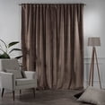 thumbnail image 3 of 3S Brother's Extra Long Solid Luxury Matte Velvet Soft Curtain Coffee Single Panel Hanging Back Tap & Rod Pocket Home Décor 5-25 Feet Custom Made Curtains -Made in Turkey Each(52"x192"), 3 of 7
