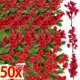 thumbnail image 2 of 5-50 piezas de bayas de acebo artificiales, mini estambres de cereza rojos de simulación, árbol de Navidad colgante, fiesta de Navidad, decoración de Año Nuevo DIY, 2 of 5