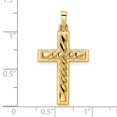thumbnail image 3 of Auriga 14K Yellow Gold Polished and Twisted Hollow Cross Pendant for Women (L-32.15mm, W-17.75mm), 3 of 6