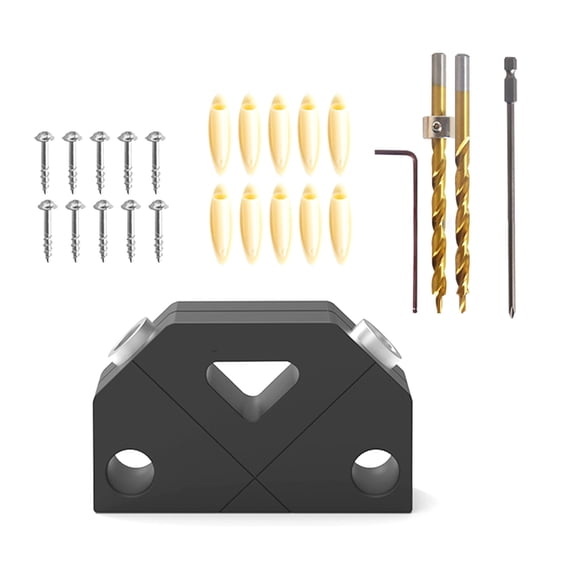 MOMOJIA 45° Dowel Jig Oblique Hole Drilling Positioner Pocket Locator Woodworking Tool