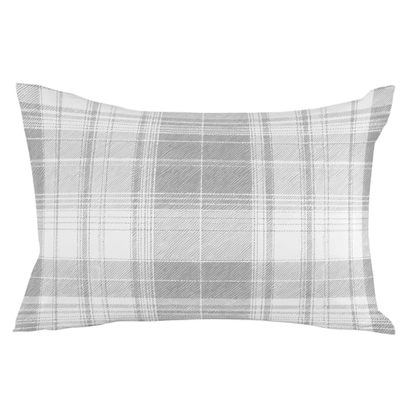 Grey Buffalo Plaid Throw Pillow Cover 12 x 20 Inch Decorative Pillow Cover Farmhouse Modern Checkered Lumbar Pillowcase Seasonal Rectangle Cushion Case for Couch Sofa Bed Living Room