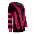 thumbnail image 4 of Bellella Tee-Shirt Femme Col en V Manches Longues T-shirt Chic Rayé Hauts Pull de Travail Violet Rouge TG, 4 of 6