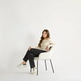 thumbnail image 2 of Bouclair Oatmeal Fabric and Metal Dining Chair, 2 of 10