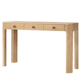 thumbnail image 5 of Hassch 52" Console Table with 3 Storage Drawers, Rustic Entryway Sofa Table for Living Room, Hallway, Easy Assembly, Light Oak, 5 of 10