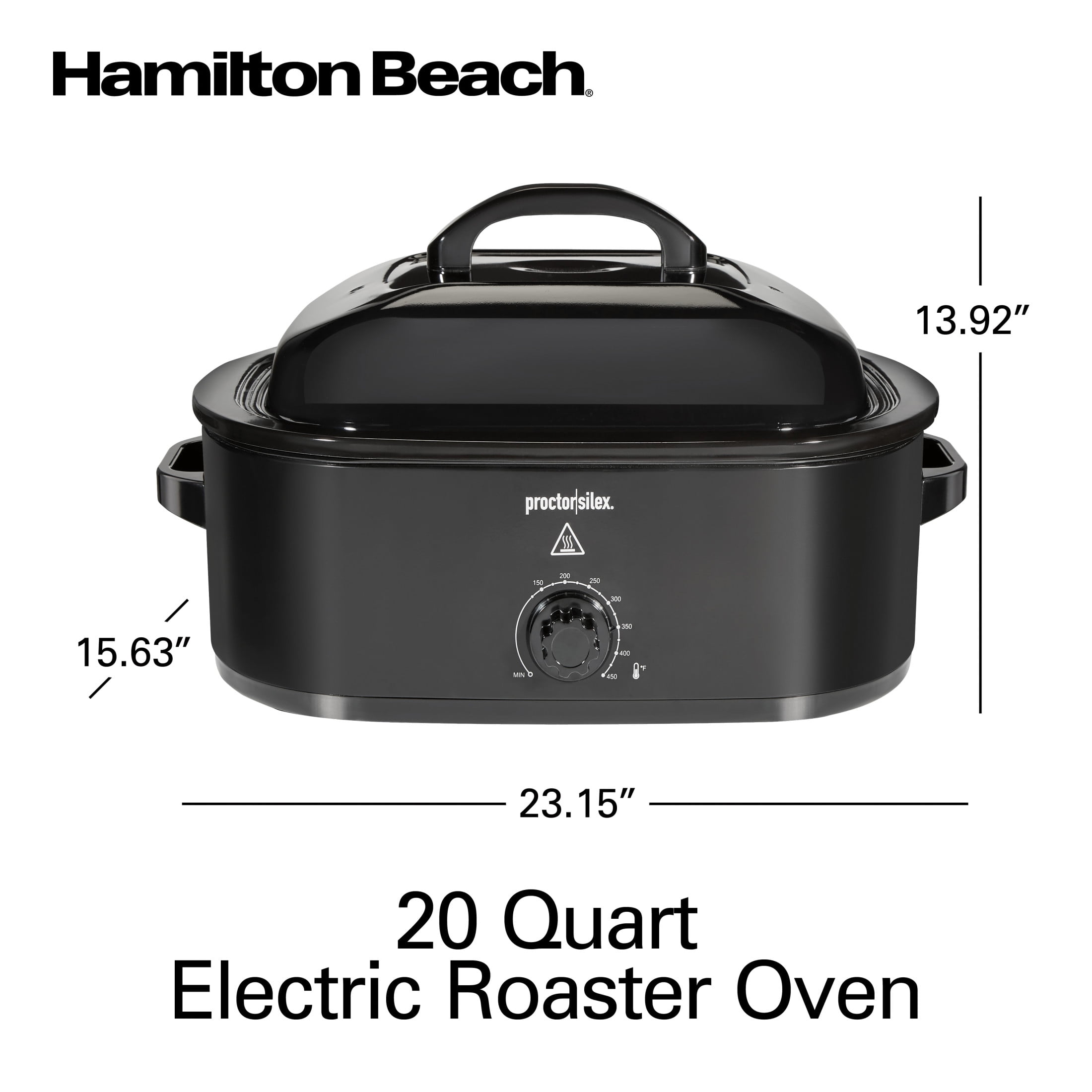 Hamilton Beach 20-Quart Electric Roaster Oven, Black, Turkey