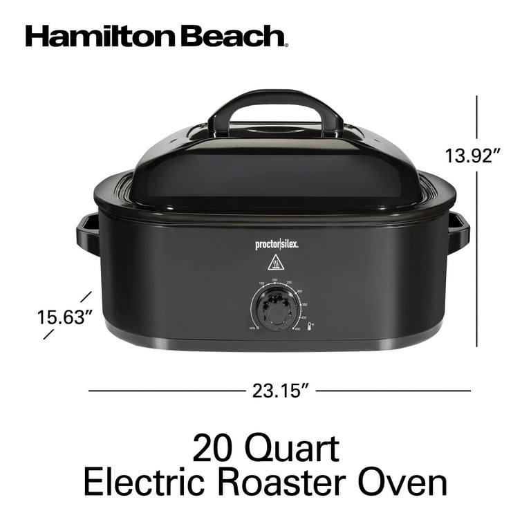 Hamilton Beach 20-Quart Electric Roaster Oven, Black, Turkey