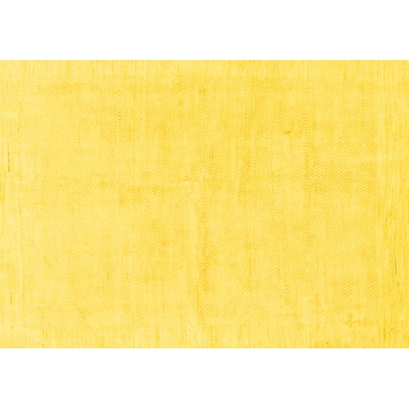 Ahgly Company Machine Washable Indoor Rectangle Solid Yellow Modern Area Rugs, 6' x 9'