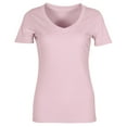 thumbnail image 4 of T Shirts For Women Trendy V Neck Tee Shirt Ribbed Fitted Tight Short Sleeve Shirt Basic Knit Top Blouse Tshirts Womens, 4 of 5