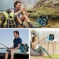 thumbnail image 4 of 10000mAh Solar Camping Fan with Power Bank & Light, 5 Speeds USB Rechargeable Solar Powered Fan with Timer, 90° Foldable Portable Quiet Desk Fan for Hiking Power Outage Fishing Travel BBQ, 4 of 8