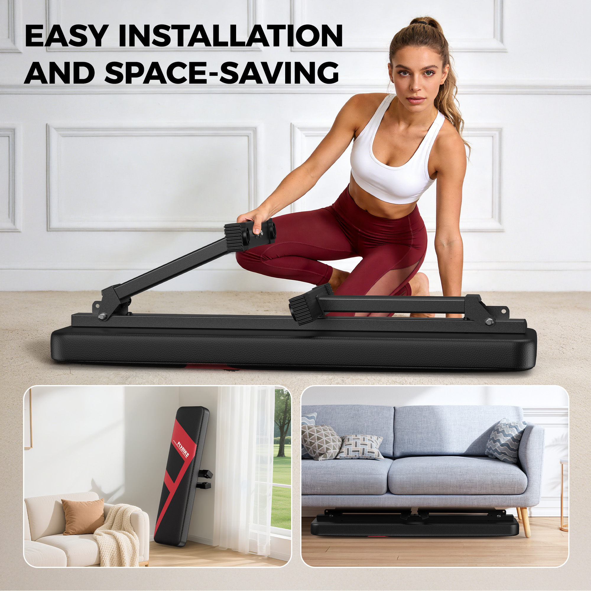 FLYBIRD Folding Flat Weight Bench, 600 lbs photo 8