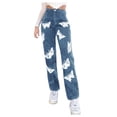 thumbnail image 2 of Blue Jeans For Women Stretch Denim Pants Fashion Lightweight Travel Long Jeans With Pocket Blue L, 2 of 4