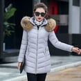 thumbnail image 2 of Lindreshi Winter Coats for Women Plus Size Clearance Fashion Solid Women Casual Thicker Winter Slim Coat Overcoat, 2 of 7