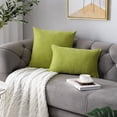 thumbnail image 4 of Large Chartreuse Green Pillow Covers 26x26 Inch Set of 2 Rustic Farmhouse Chenille Decorative Throw Pillow Covers Square Cushion Case for Home Sofa Couch Decoration, 4 of 7