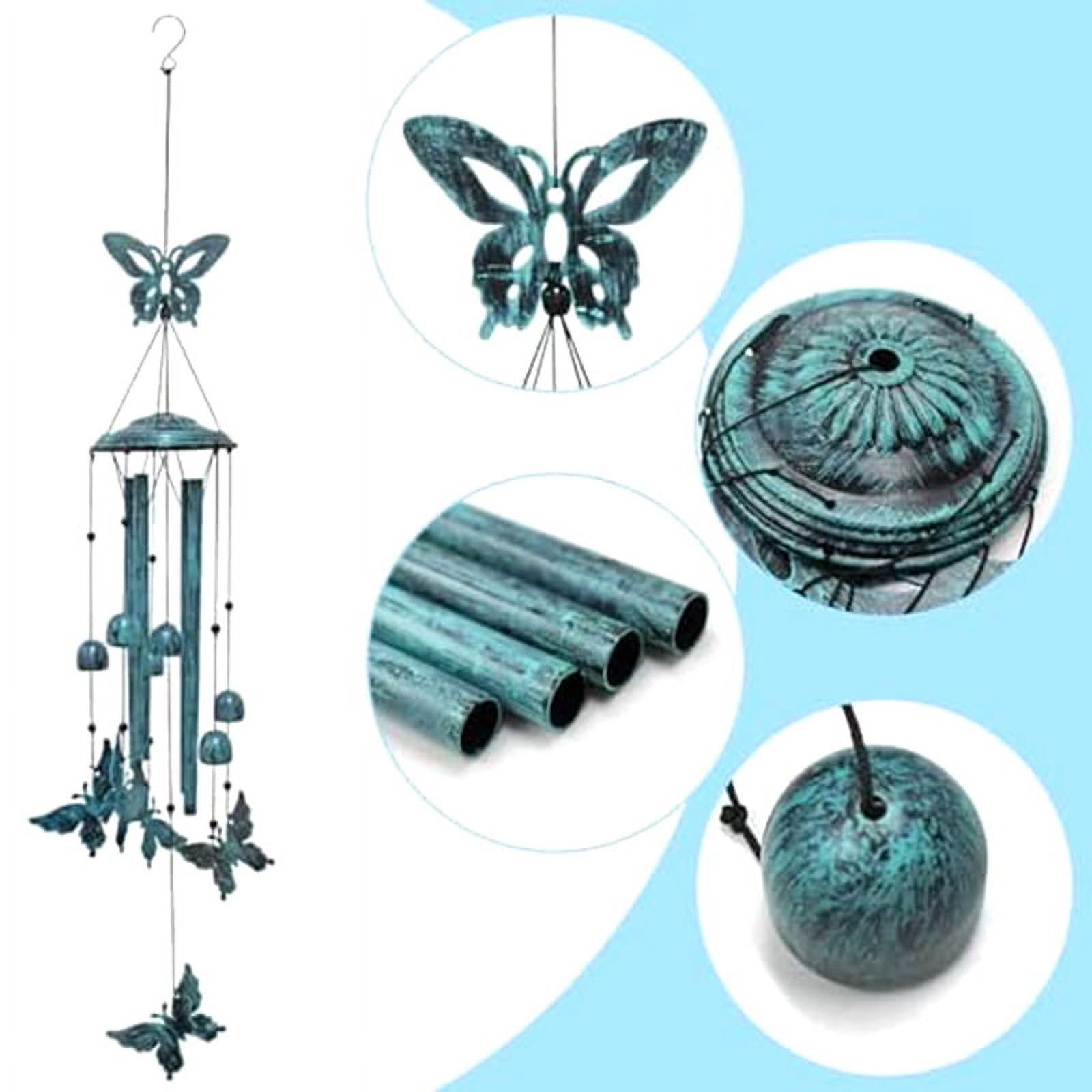 Butterfly Wind Chimes, Blue Metal Wind Chimes Outdoor, Butterfly Gifts for Women Butterfly , Outdoor Decor