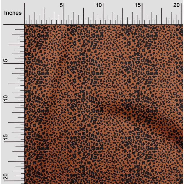 oneOone Cotton Flex Orange Fabric Leopard Animal Skin Sewing Craft Projects Fabric Prints By Yard 40 Inch Wide