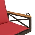 thumbnail image 5 of vidaXL Swing Bench with Cushions Brown 63x62x40 cm Poly Rattan, 5 of 5
