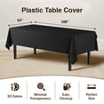 thumbnail image 4 of Exquisite Black Plastic Tablecloth Cover - 54" x 108" - Heavy Duty - Disposable - 2 Pack, 4 of 6