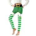 thumbnail image 2 of MKOSPLRT Girls Christmas Printed Stretchy Yoga Long Pants Full Ankle Length Leggings High Waist Funny Print Tight 3-8 Years, 2 of 6