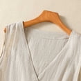 thumbnail image 5 of Vmvidoty Women's Linen Vest Summer Sleeveless V Neck Blazer Vest Lightweight Work Casual Cotton Waistcoat with Pocket Beige M, 5 of 9