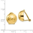 thumbnail image 3 of Real 14kt Yellow Gold Omega Clip 12mm Hammered Non-pierced Earrings; for Adults and Teens; for Women and Men, 3 of 3