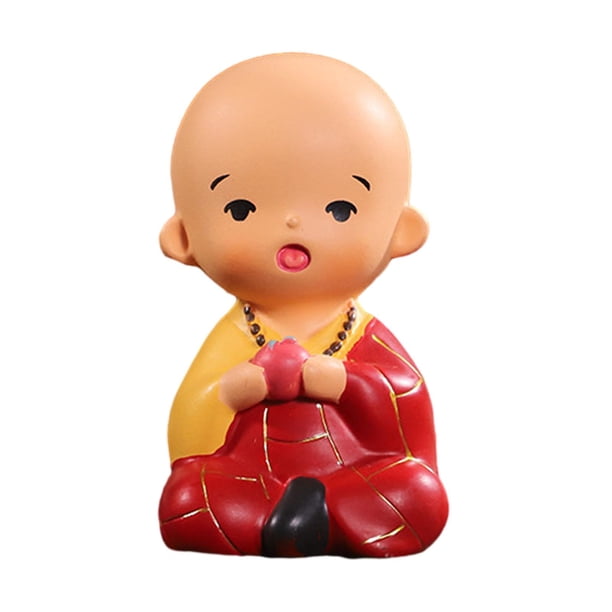 Estatua de monje pequeño Sunnimix escultura de Buda figura de monje adorno de escritorio en miniatura para chimenea gabinete y dormitorio Estilo B