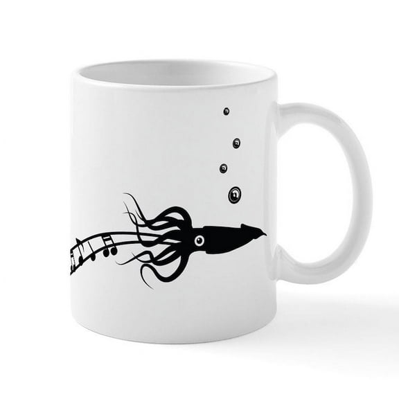 CafePress - Musical Squid Mug - 11 oz Ceramic Mug - Novelty Coffee Tea Cup