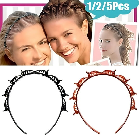 VANIDO Braided Headband Hair Accessories Double-bangs Hairstyle Hairpin Alligator Clip Headband