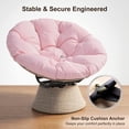 thumbnail image 6 of Dovov Papasan Chair, 360 Degree Swivel Papasan Accent Chair with Cushion, Oversized Ergonomic Chair Comfy Metal Round Swivel Chair Lounger for Living Room Bedroom Office, 440 Lbs Capacity, Pink, 6 of 10