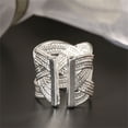 thumbnail image 4 of NUZYZ Silver Plate Claw Ring Woven Mesh Jewelry Gift US 8, 4 of 8