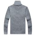 thumbnail image 5 of Men's Winter Coat Full Zip Thick Sherpa Fleece Lined Stand Collar Long Sleeve Knitted Cardigan Sweaters with Pockets, 5 of 5