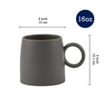thumbnail image 2 of Bico Reactive Glaze Dark Grey Straight Mugs Set, Set of 2, Microwave and Dishwasher Safe, for Coffee, Hot Chocolate, Milk, 2 of 4