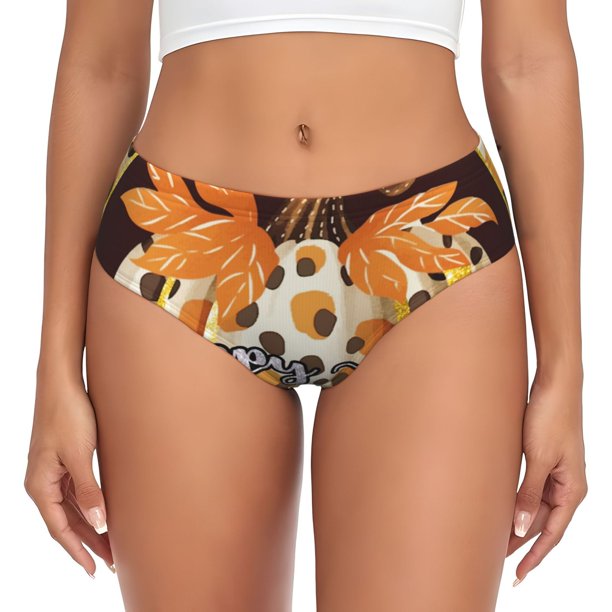 Fotbe Fall Farmhouse Pumpkins Calzones Estampados para Mujer – Ropa Interior de Algodón, Cómoda, Suave y Elástica-Medium