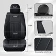 thumbnail image 3 of Coverado Black Car Seat Covers Full Set, Waterproof Premium Leather Front and Back Seat Protectors, Designer Auto Interior Accessories, Universal Fit Most Cars Sedan SUVs Pick-up Trucks, 3 of 14