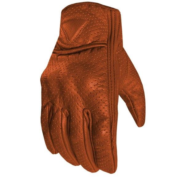 Men's Motorcycle Gloves Premium Leather Perforated Protective Armor Knuckle for Cruiser Street Powersports Moto Racing Riding Driving ATV Dirt Bike Gel Padded Biker Glove Tan XXL