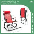 thumbnail image 3 of Costway Patio Camping Rocking Chair Folding Rocker Footrest Lightweight Outdoor Red, 3 of 8