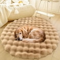 thumbnail image 6 of Lanola Deluxe Plush Dog Crate Beds, Washable Soft Shaggy Round Cat Sleeping Mat Pad, Kitten Supplies for Indoor Pets, Anti-Slip Area Rugs for Living Room Bedroom(Gray,15in), 6 of 7