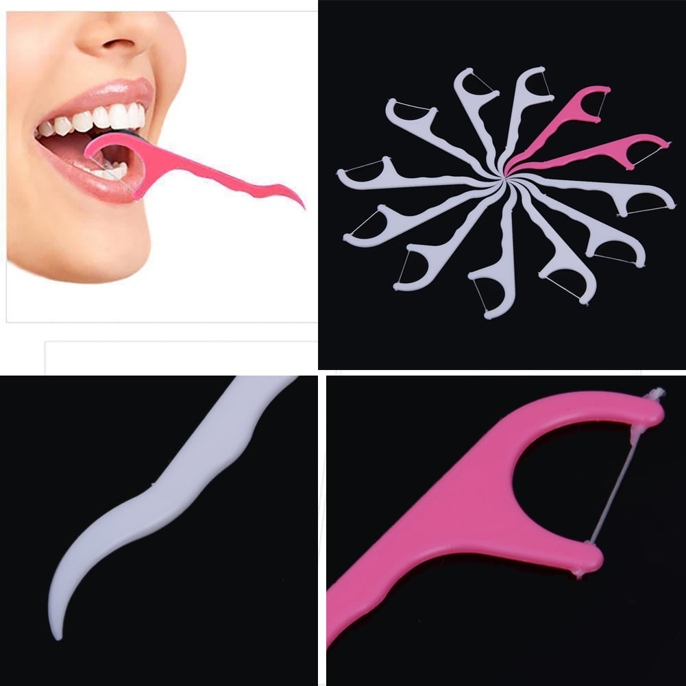 H3E# Dental Floss Picks Toothpicks Stick Oral Health Care Tooth Clean 