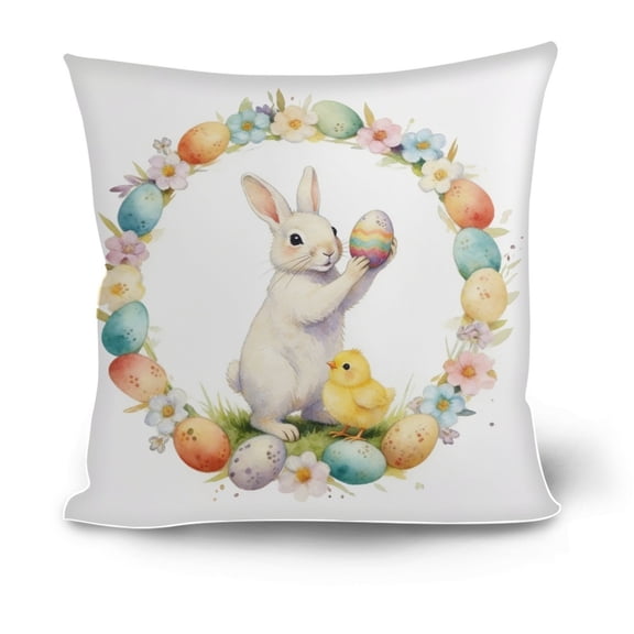 Japceit Easter Themed Drawable Pillow Cover, Holiday Decoration and Gift for Children, DIY Art Pillowcase for Home, Sofa, Bed, Spring Celebration
