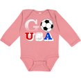 thumbnail image 3 of Inktastic Go, USA- Soccer, Football Boys or Girls Long Sleeve Baby Bodysuit, 3 of 5