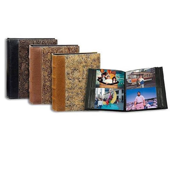 Pioneer Photo Albums Leatherette Photo Album Black with, Holds 208-4x6 Photos