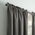 thumbnail image 3 of Eclipse Samara Solid Color Blackout Rod Pocket Single Curtain Panel, Pewter, 42 x 63, 3 of 7
