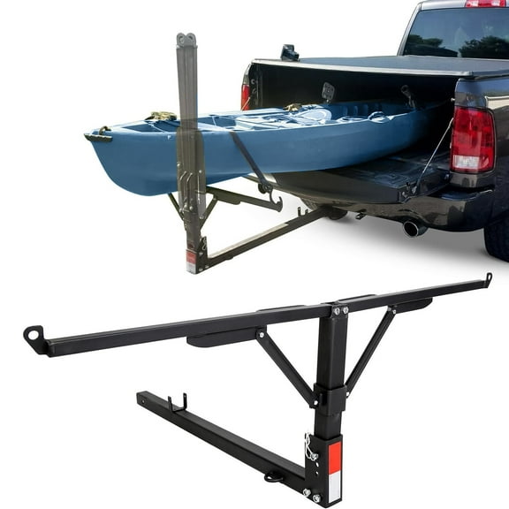 Foldable Truck Bed Hitch Extender Extension Rack Canoe Boat Kayak Lumber w/Flag